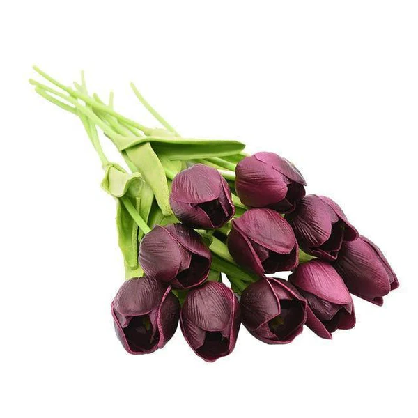 10x Artificial Silk Tulip Flowers – Realistic Faux Tulip Bouquet for Home Decor, Wedding Centerpieces, Vase Arrangements, Spring Floral Display
