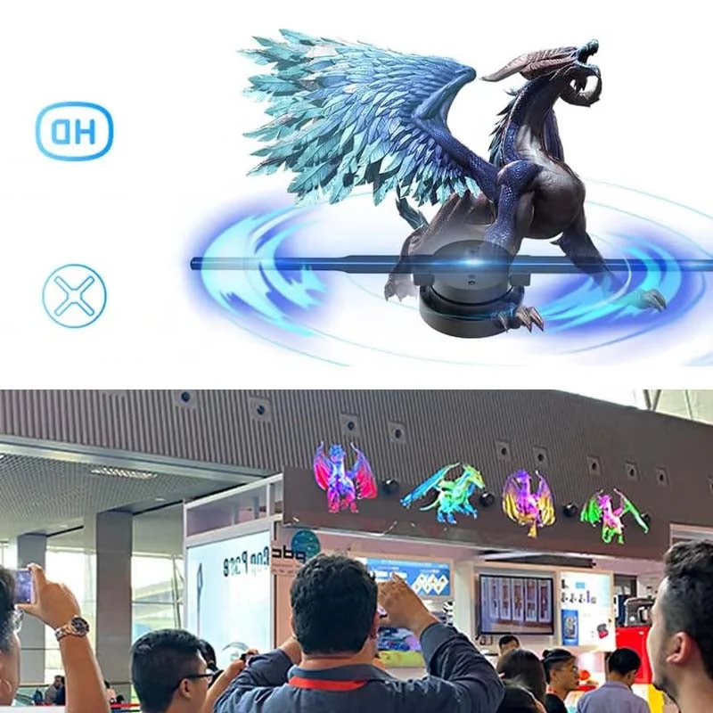 3D Hologram LED Fan Projector – 43cm WiFi Holographic Advertising Display Fan with App Control for Retail, Events & Home Decor