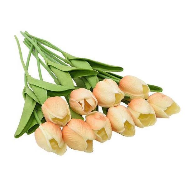 10x Artificial Silk Tulip Flowers – Realistic Faux Tulip Bouquet for Home Decor, Wedding Centerpieces, Vase Arrangements, Spring Floral Display