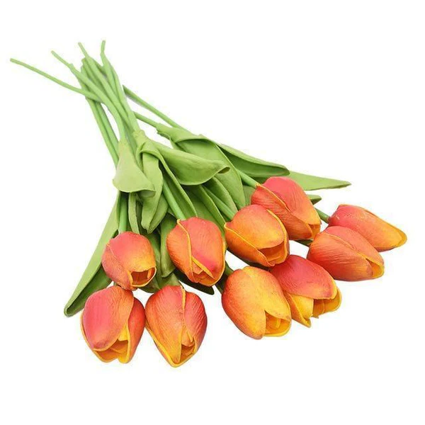10x Artificial Silk Tulip Flowers – Realistic Faux Tulip Bouquet for Home Decor, Wedding Centerpieces, Vase Arrangements, Spring Floral Display