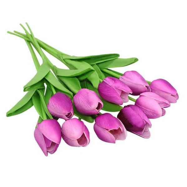 10x Artificial Silk Tulip Flowers – Realistic Faux Tulip Bouquet for Home Decor, Wedding Centerpieces, Vase Arrangements, Spring Floral Display