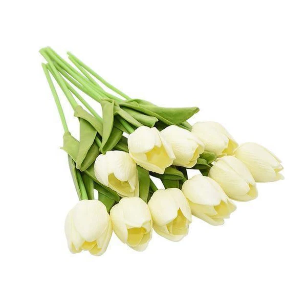 10x Artificial Silk Tulip Flowers – Realistic Faux Tulip Bouquet for Home Decor, Wedding Centerpieces, Vase Arrangements, Spring Floral Display