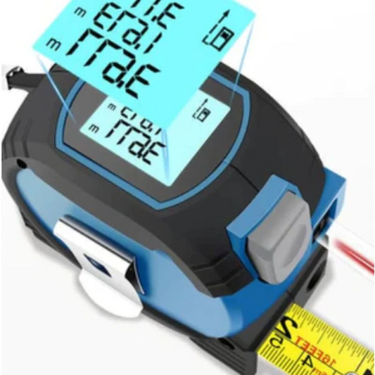3-in-1 Laser Tape Measure – Digital LCD Infrared Distance Meter with Tape Rule & Spirit Level, 131FT/197FT Range for Construction & Home Measuring